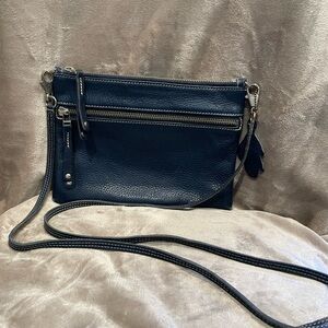 Roots leather crossbody purse